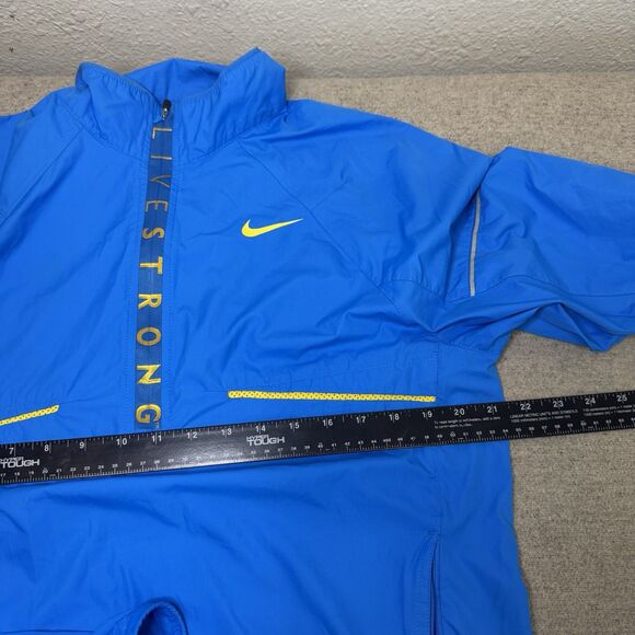 VTG Nike Anorak Men M Livestrong Royal Blue Cyclist Active Athletic Running Rare - Picture 5 of 9